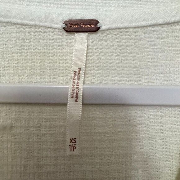 Free People Your Girl Tunic Dress Women XS White Ruffle Hi-Low Lagenlook Boho - Picture 3 of 7